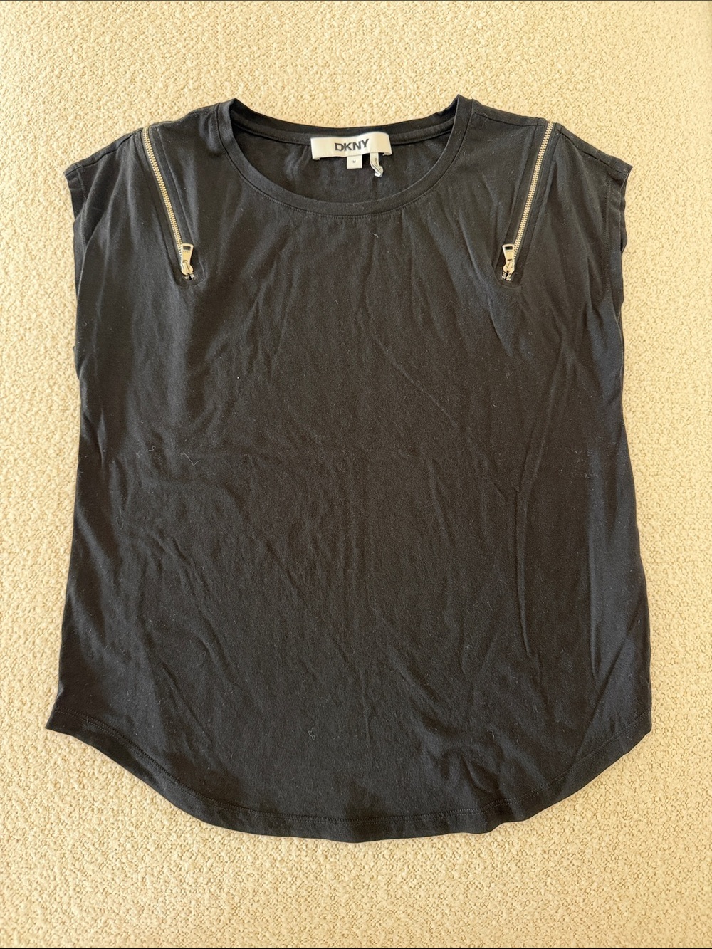DKNY Black Shirt with Shoulder Zips - side N
